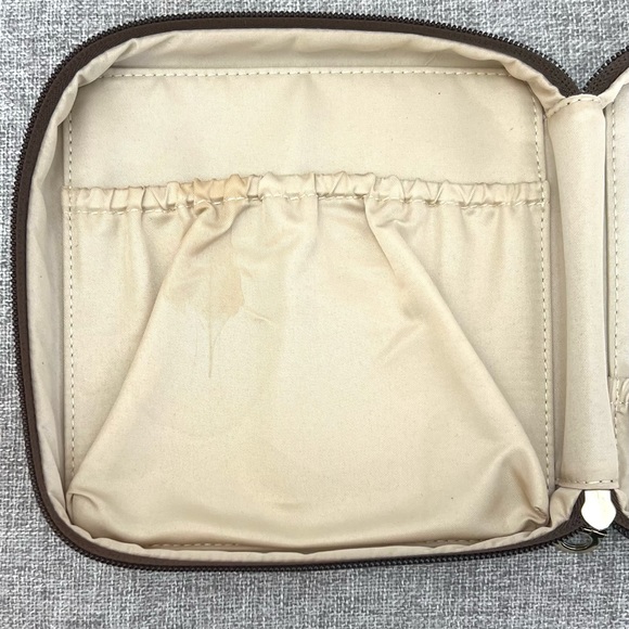 Salvatore Ferragamo Parfums Toiletry Cosmetics Make Up Bag Brown Good Condition - Picture 7 of 10